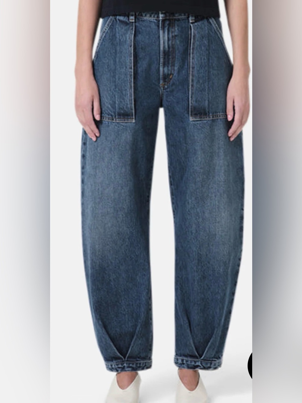 Agolde Dark Blue Wide-Leg Denim Jeans